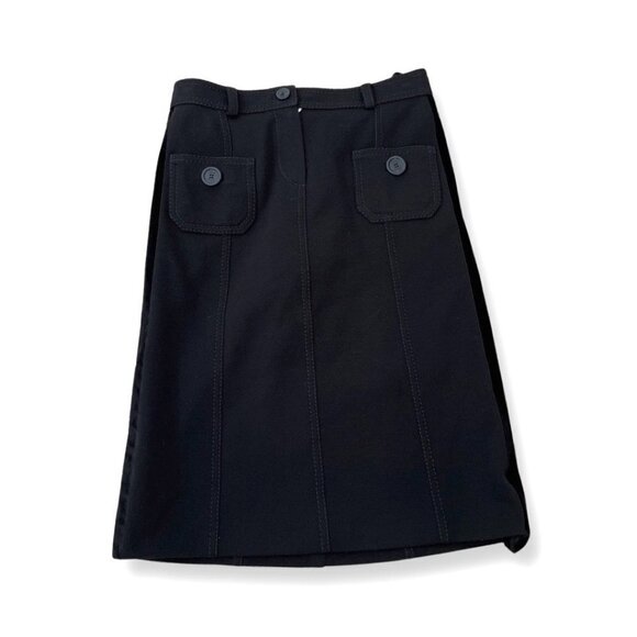 Christian Dior black wool pencil midi skirt size 6